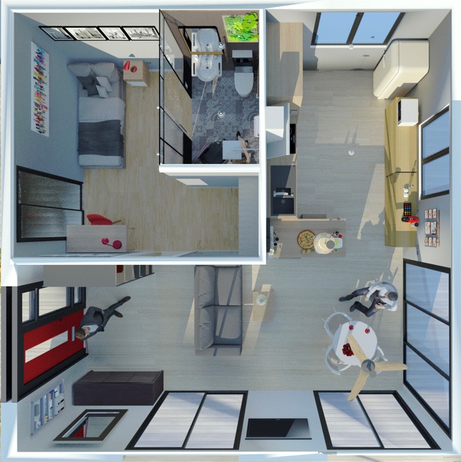 Un exemple de l'aménagement intérieur d'un lodge.